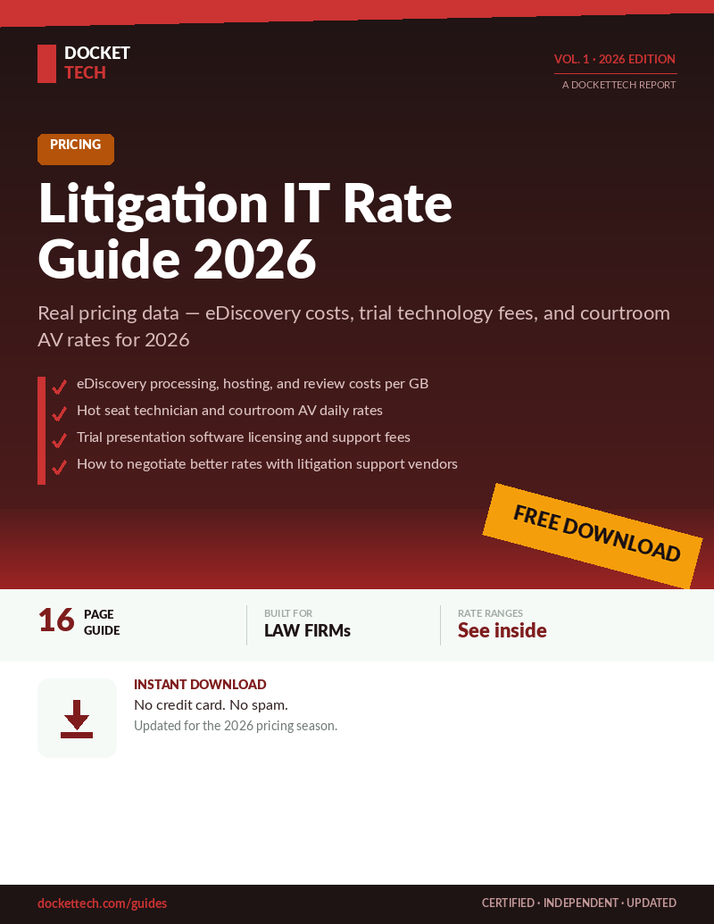 Litigation IT Rate Guide 2026 — free guide cover