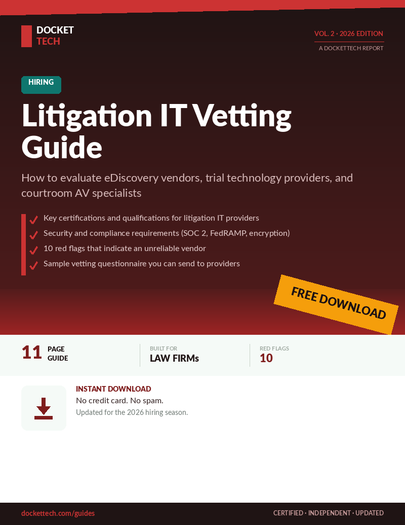Litigation IT Vetting Guide — free guide cover